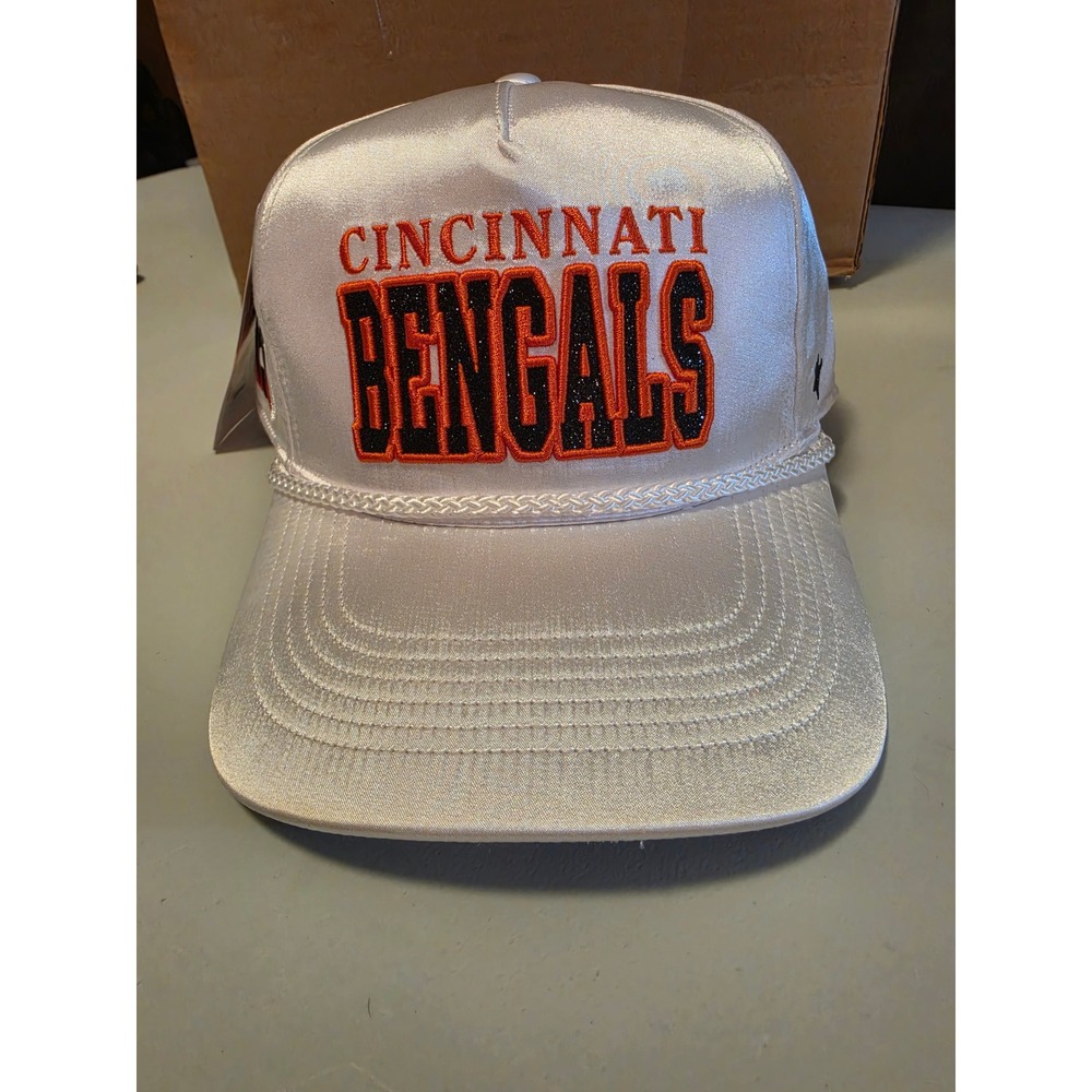 Cincinnati Bengals 47 Brand Outspoken Hitch RF White Satin Rope Snapback Hat NEW